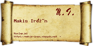 Makis Irén névjegykártya